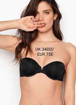 Шикарний безшовний базовий чорний бюстгальтер victoria's secret