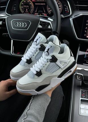 10 цветов🌈 женские кроссовки в стиле nike air jordan 4 retro найк джордан / демисезонные / летние, осенние / кожа, замша, нубук / черные, белые, серые