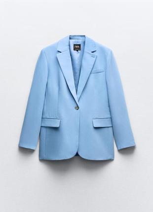 Стильный новый пиджак zara голубого цвета