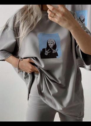 Костюм двійка велосипедки і футболка oversize розмір 42-48