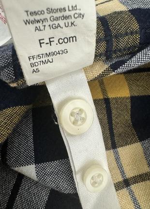 Трендова чоловіча сорочка у клітинку з довгим рукавом від f&f