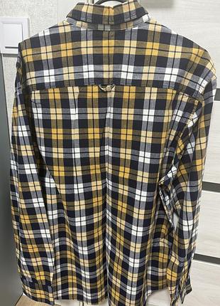 Трендова чоловіча сорочка у клітинку з довгим рукавом від f&f