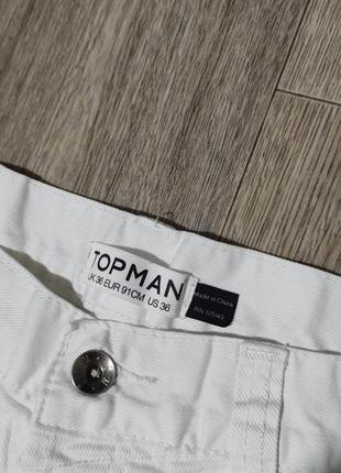 Мужские белые шорты / topman / джинсовые шорты / бриджи / мужская одежда / чоловічий одяг /2 фото