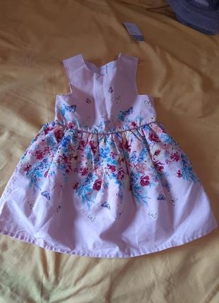 Новое детское платье 9-12мис, платье для новорожденных, сарафан для младенцев2 фото