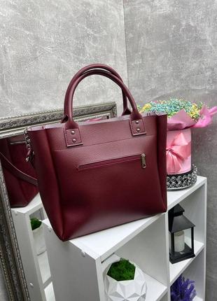 Жіноча стильна та якісна сумка з еко шкіри капучіно7 фото