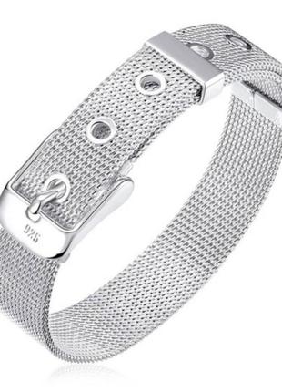 Браслет ремешок стерлинговое серебро + серьги серебряные.