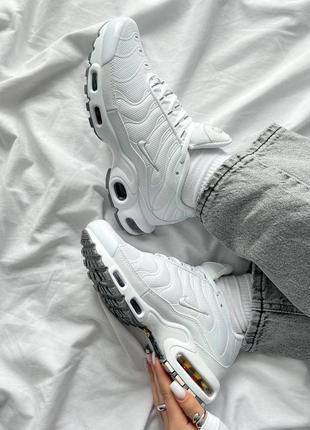 Nike air max plus tn triple white3 фото