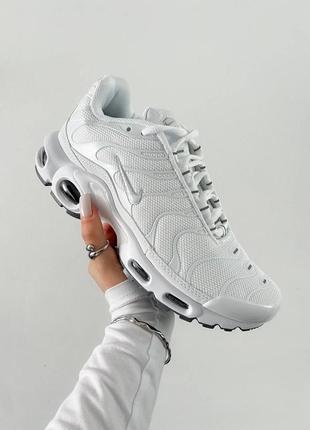 Nike air max plus tn triple white8 фото