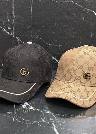 Кепка бейсболка gucci унисекс черная бежевая
