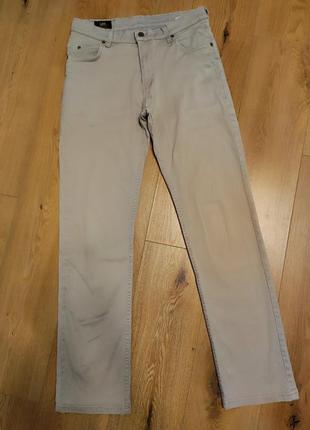 Брюки брюки мужские бежевые прямые длинные regular casual lee man, размер m