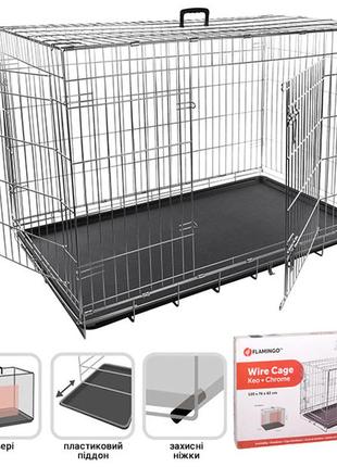 Flamingo wire cage keo silver фламинго кео сильвер клетка 2-х дверная для собак