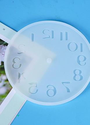 Форма для эпоксидной смолы finding молд круглый циферблат часы з арабскими цифрами белый 155 мм х 8 мм
