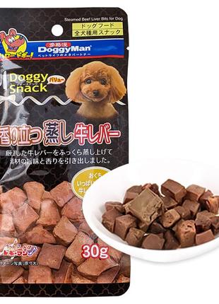 Doggyman steamed beef liver bits доггимен яловича печінка на пару ласощі для собак