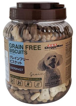 Doggyman biscuits milk carob доггімен бісквіт молоко кероб беззернове печиво, ласощі для собак