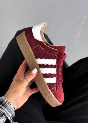 Натуральні кеди - campus , бордо, натуральна шкіра/замша