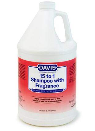 Davis 15 to 1 with fragrance девіс 15:1 шампунь з ароматом для собак і котів, концентрат