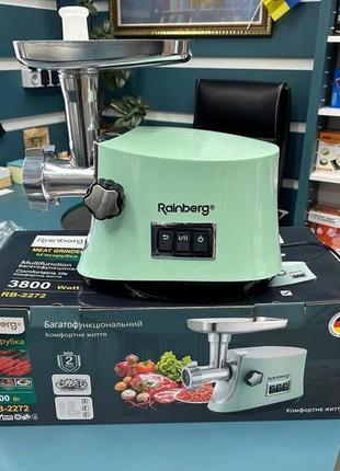М'ясорубка електрична rainberg 3800w з насадками та реверсом rb-2272 shop