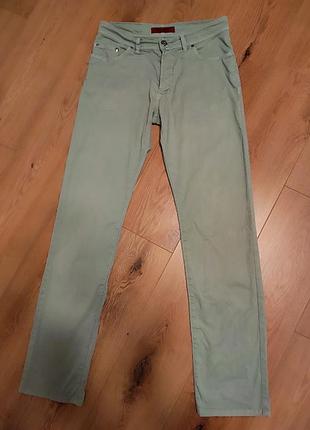 Брюки штани чоловічі зелені довгі прямі slim pierre cardin man cotton, розмір m