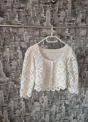 Maje paris костюм, белый кружный