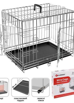 Flamingo wire cage keo silver фламінго кео сільвер клітка 2-х дверна для собак