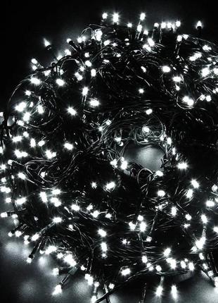 Гірлянда світлодіодна 31 метр 500 led білий на чорному дроті