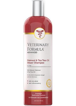Veterinary formula advanced oatmeal & tea tree oil shampoo ветеринарна формула зволожувальний лікувальний шампунь для собак,