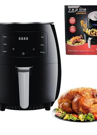 Фритюрница без масла 3000 вт zepline zp 085 мультипечь 6л аэрофритюрница электрическая черная shop shop