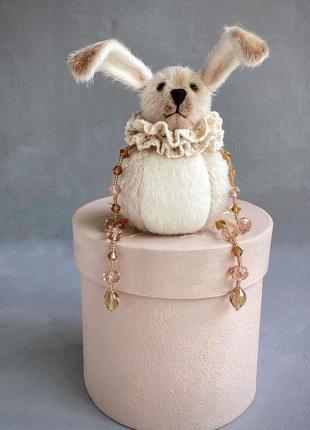 Тедді кулька заєць, колекційна інтер‘єрна іграшка, коробка, подарунок