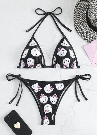Купальник hello kitty розовый черный