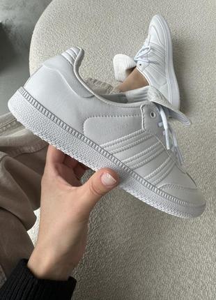 Adidas samba pure white6 фото