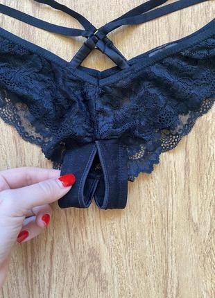 Трусы трусики с доступом открытым с разрезом кружевные портупея с поясом сексуальные4 фото