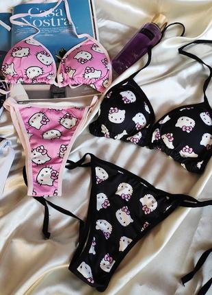 Купальник hello kitty розовый черный