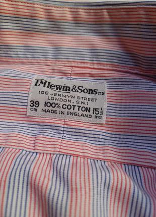 Рубашка воротник 39cm 15 1/2 ins tm lewin&amp;sons made in england под запонки4 фото