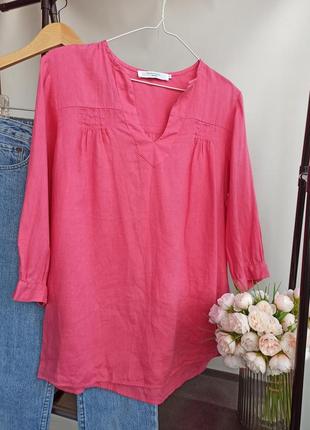 Блуза рубашка льняная