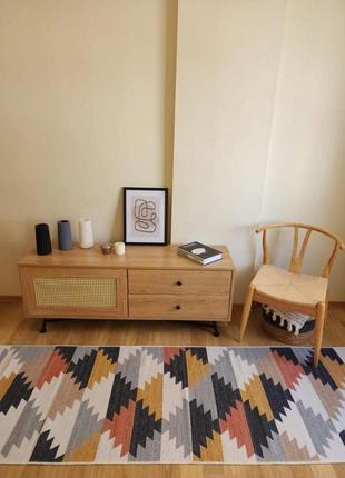 Оригінальний килим з бавовни, двосторонній і без ворсу, розмір 80x300