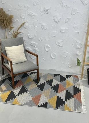 Оригінальний килим з бавовни, двосторонній і без ворсу, розмір 80x300