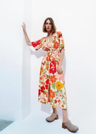 Квіткове плаття міді zara