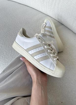 Adidas superstar white/beige4 фото