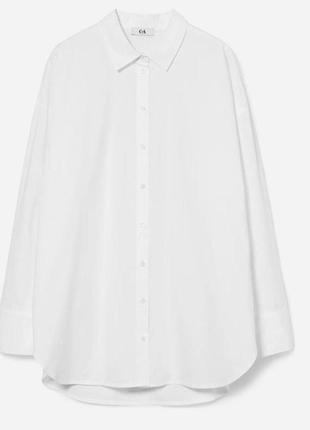 C&a белая базовая повседневная casual хлопковая рубашка белая рубашка оверсайз хлопковая рубашка