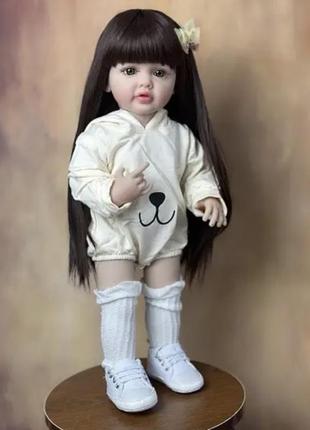 Большая виниловая кукла ручной работы reborn baby doll с настоящими волосами previousnext