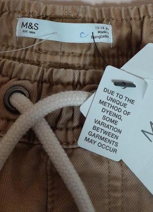 Стильні бавовняні шорти коричневого кольору marks&amp;spencer made in bangladesh з биркою3 фото