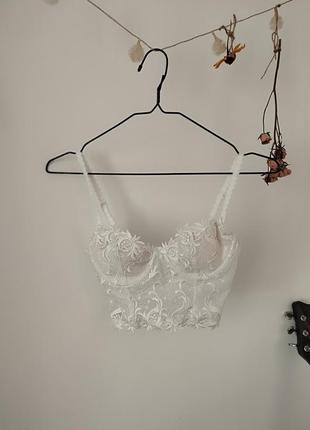 Бюстгальтер корсет білий sensuality 75b