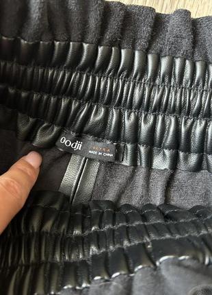 Шорты кожаные, черные