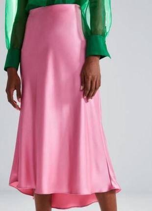 Сатиновая атласная юбка zara2 фото