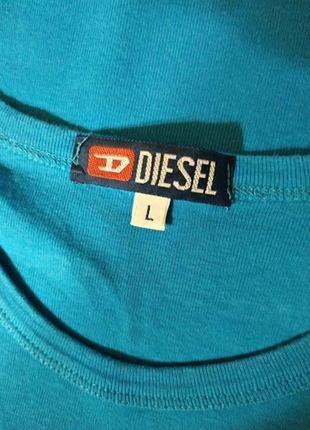 Базовая модель яркой голубой футболки итальянской дизайнерской компании diesel5 фото