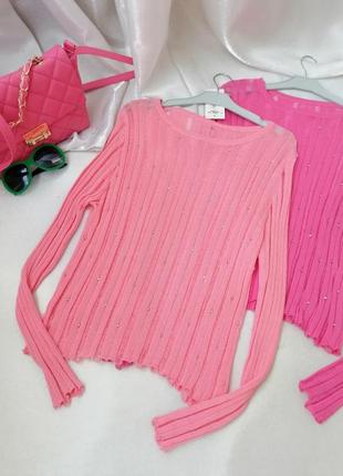 Блузка напівпрозорий светр сітка з заклепками