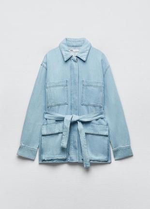 Джинсова куртка/сорочка zara, колекція 2023 року, розмір xs та м5 фото