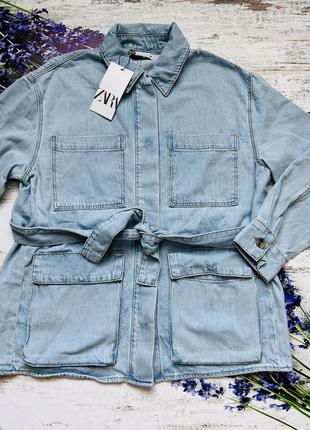 Джинсова куртка/сорочка zara, колекція 2023 року, розмір xs та м7 фото
