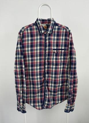 Рубашка в клетку с длинным рукавом hugo boss