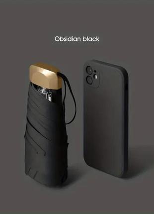 Мини-зонт xiaomi складной ультралегкий с защитой от уф-лучей чёрная
